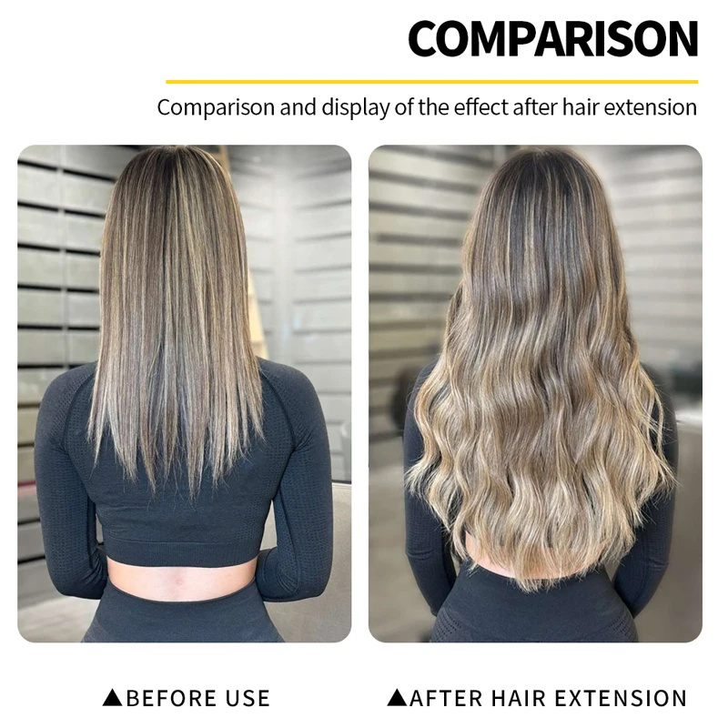 أداة صالون احترافية لتطويل الشعر الرقمي، أطراف كيراتين صغيرة، وصلات شعر، معدات ربط خيوط الشعر