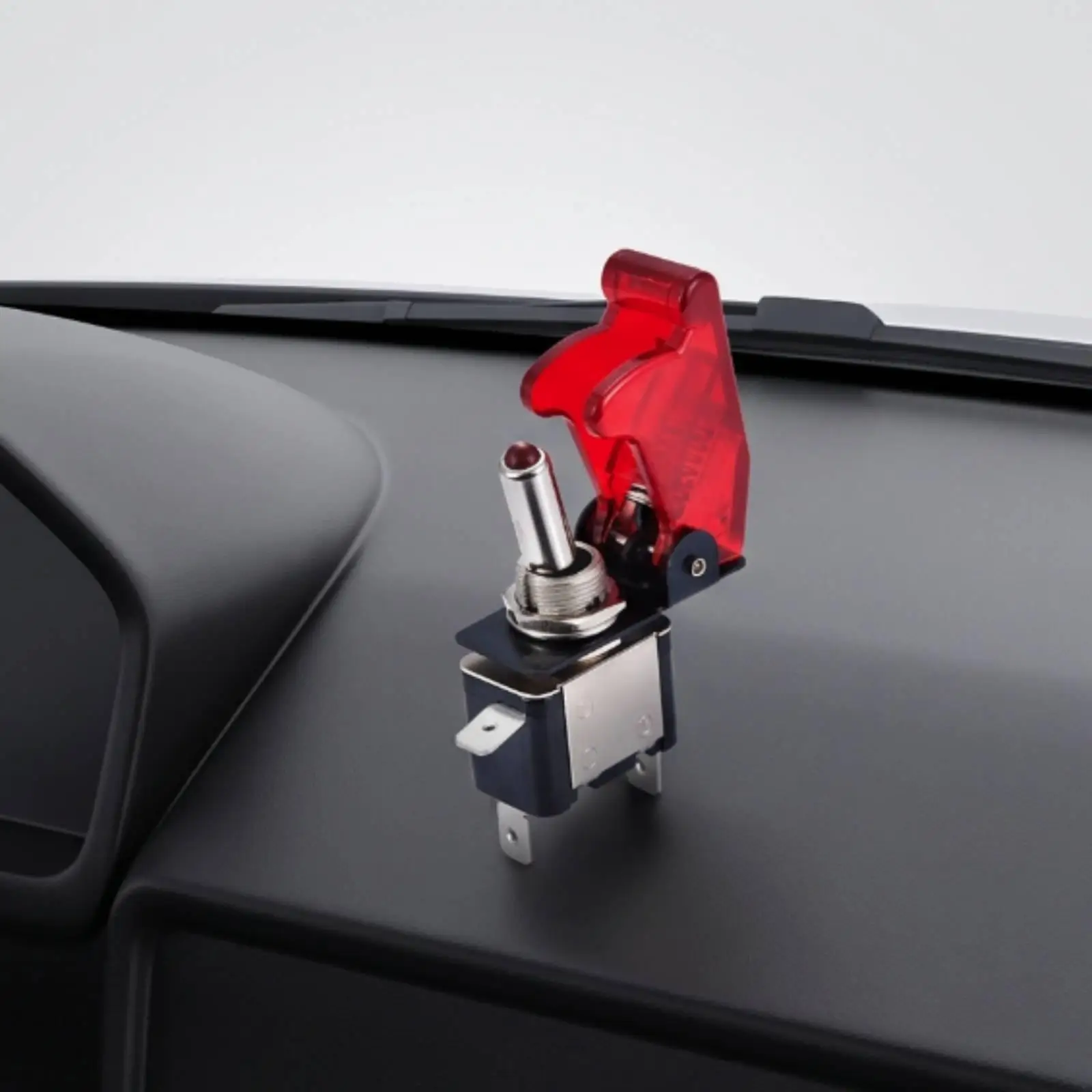 12V 20A Heavy Duty Toggle Switch with Translucent Red Cover for Car Fog Light Dashboard Accessories