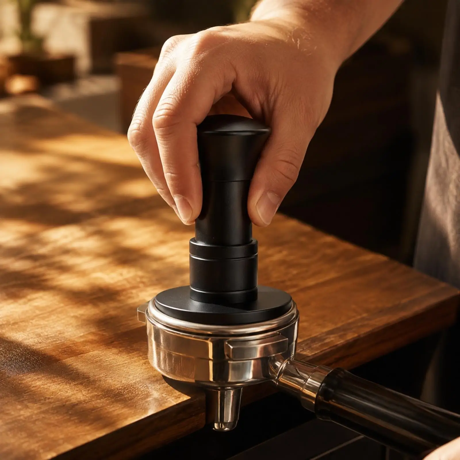 304 Stainless Steel Coffee Tamper with Three Spring Press for Consistent Espresso Puck Preparation Home Use