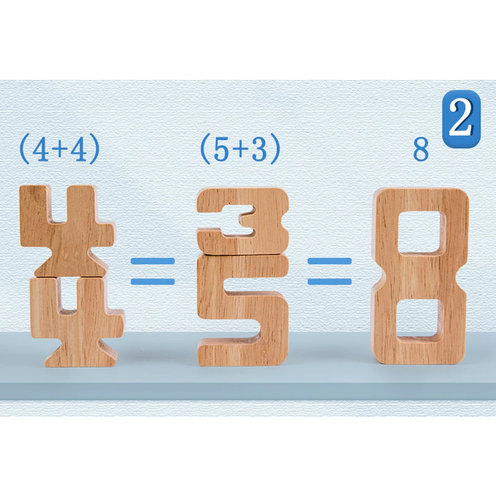 Número blocos de construção de madeira interativa matemática brinquedos bebê bloco de equilíbrio brinquedo crianças montessori educacional brinquedos matemáticos de madeira natural