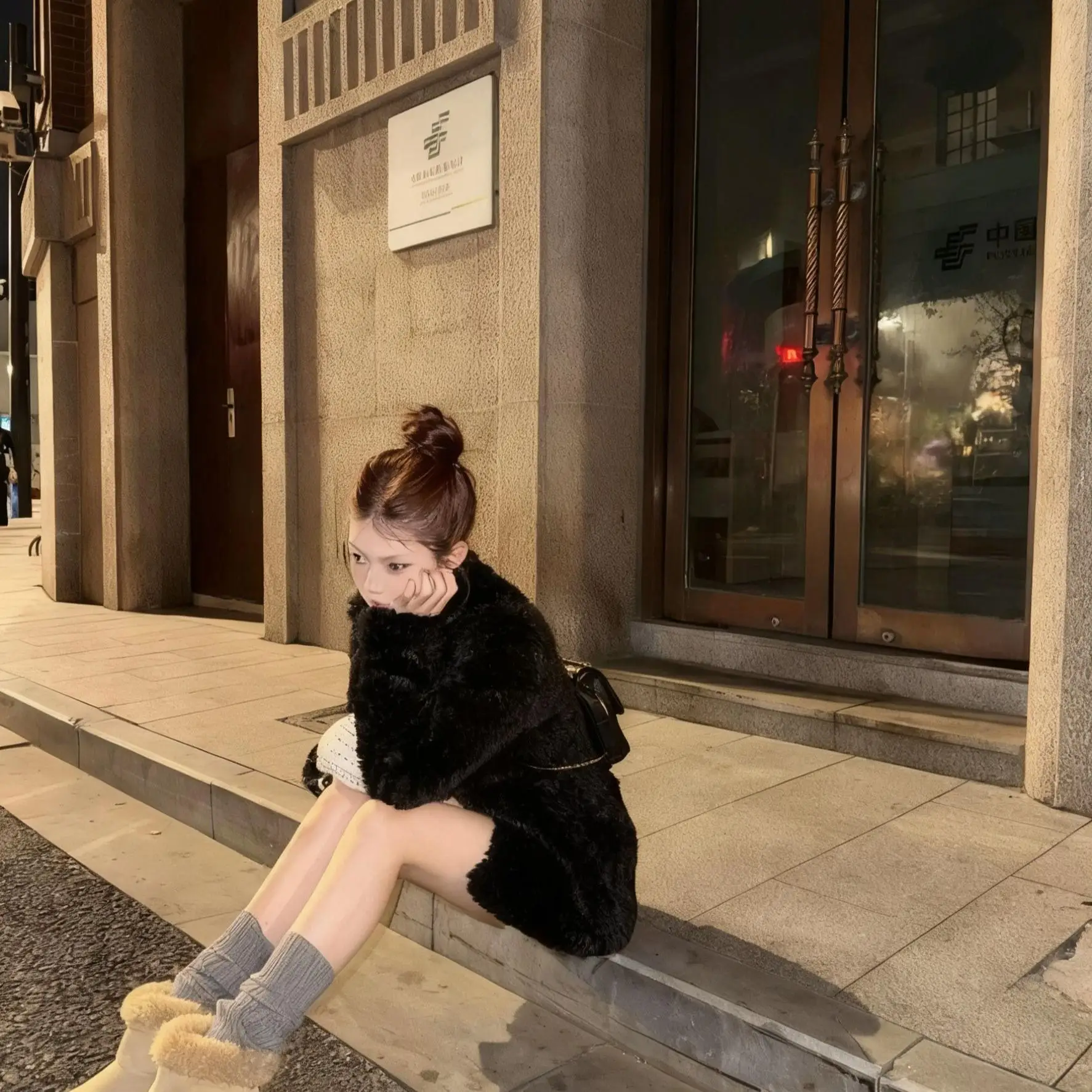 Women Faux Shearling Fur Coats Solid Fur Jackets Cotton Linen Stand Collar Long Sleeves Single Breasted Loose Casual 2026 Winter