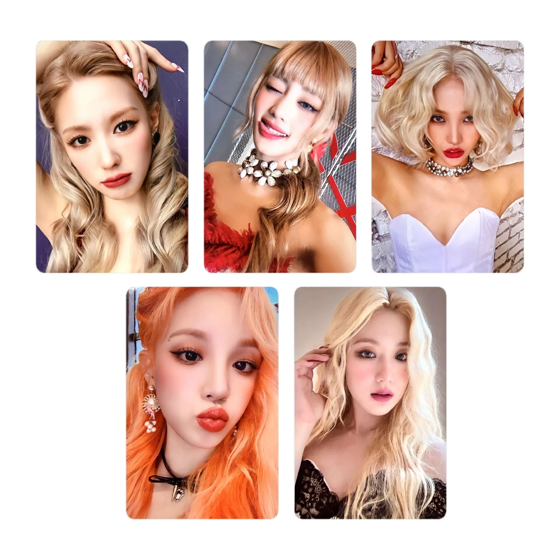 5 szt. KPOP (G)I-DLE 5st MINI Album uwielbiam fotokardy NXDE miedziany papier SongYuQi Minnie karty LOMO kolekcje fanów MiYeon