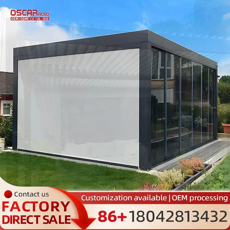 

Electric Motorized Aluminum Louvered Pergola Luxury Flexible Patio Sun Shade for Gardens Backyards Patios pergola