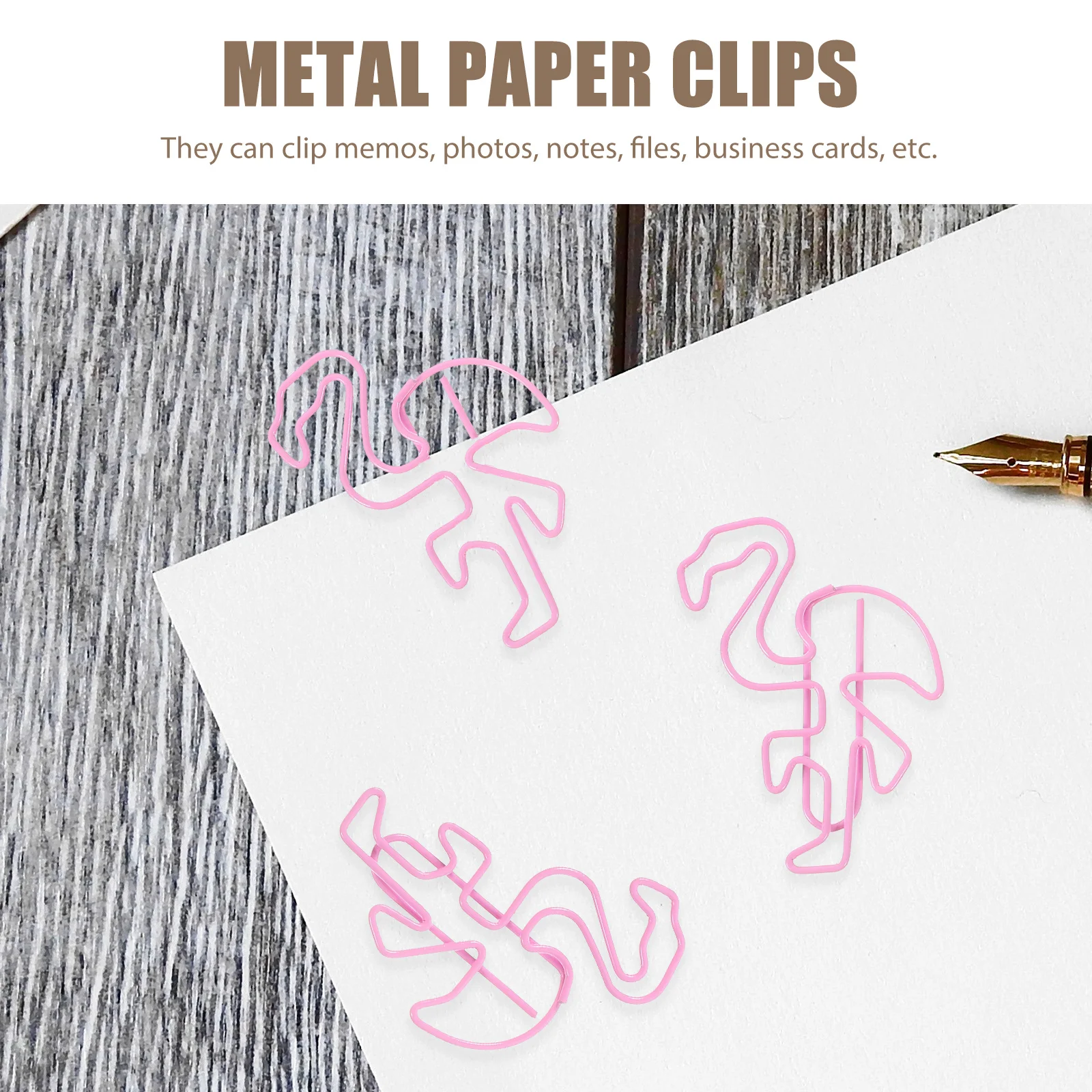 15Pcs Small Creative Metal Paper Clips Office Paper Clip Decorative Document Clips Practical for File Papers