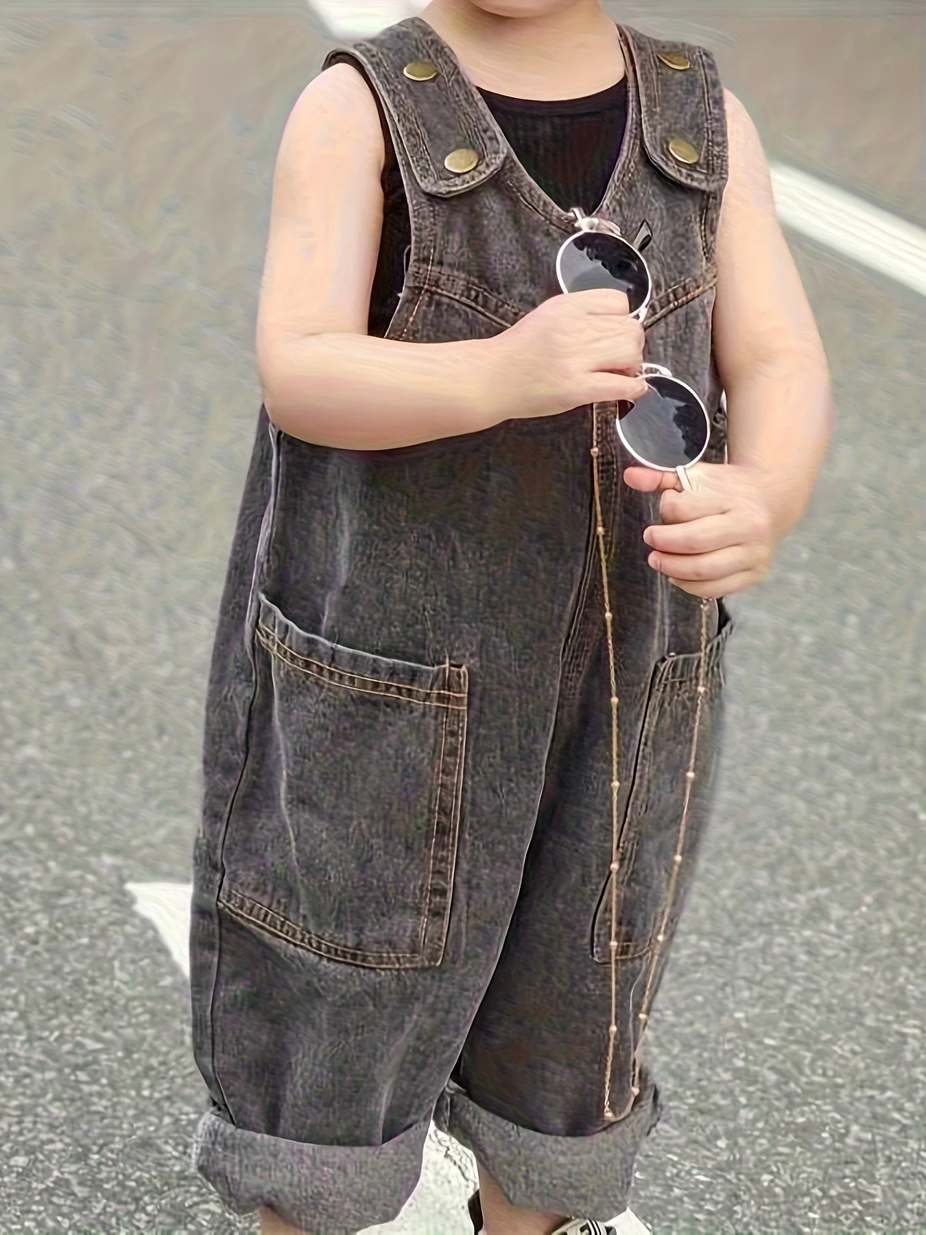 

Детские комбинезоны оверсайз в корейском стиле на весну-осень для мальчиков и девочек, модные и прочные, размеры S-M