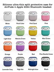 Suitable for Airpods 4 Silicone Ultra Thin Split Apple Earphone Case Wireless Bluetooth Earphone Case Airpods4 ase