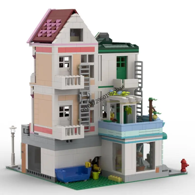 ใหม่ 2280PCS ขายร้อน City Street View มุม Apartments Store DIY สร้างสรรค์ไอเดีย childToy AssemblyPuzzle ของขวัญ MOC-42670