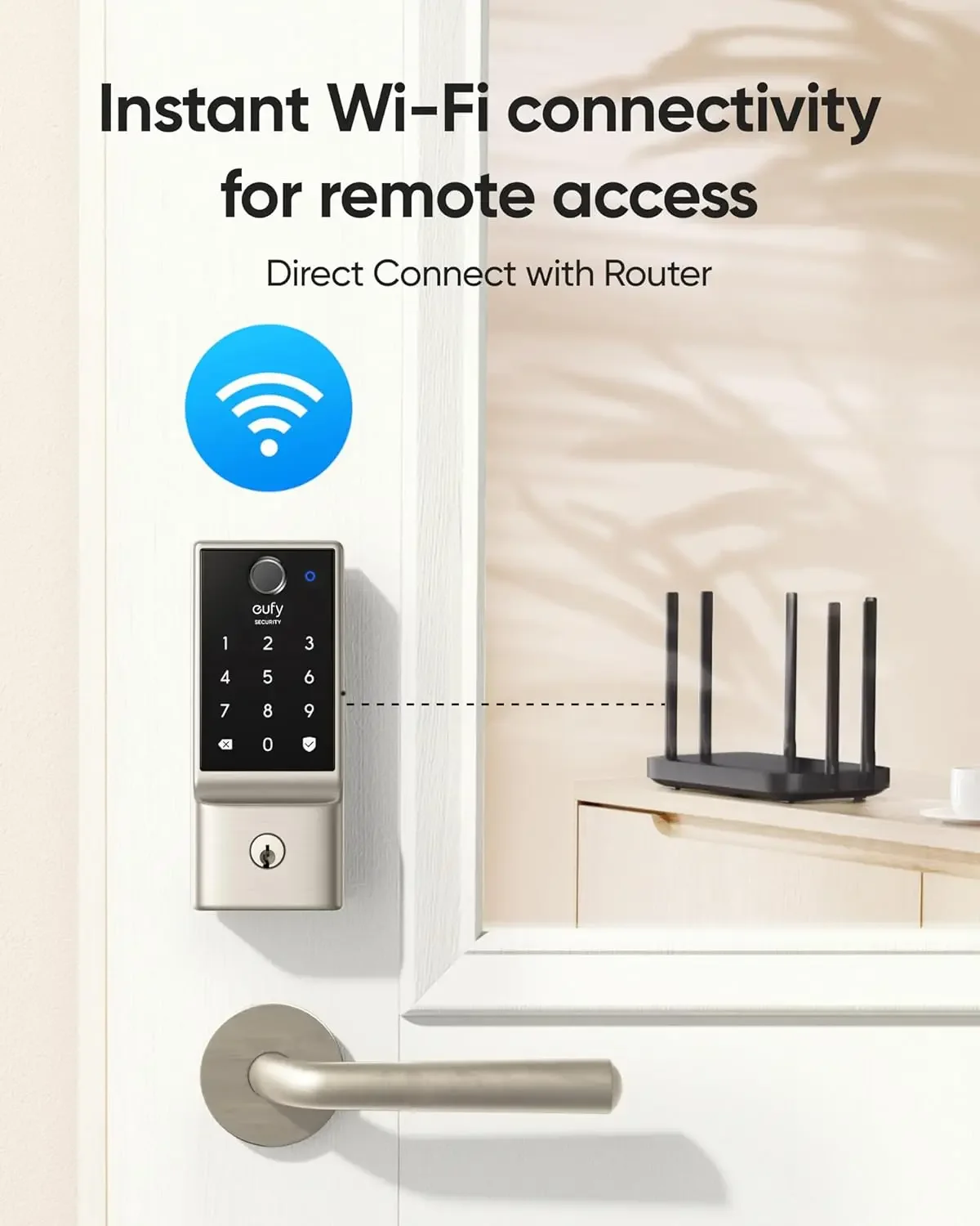 Sicherheits-Smart-Schloss, schlüsselloses Türschloss mit Fingerabdruck, integriertes WLAN, Smart-Schloss für die Haustür