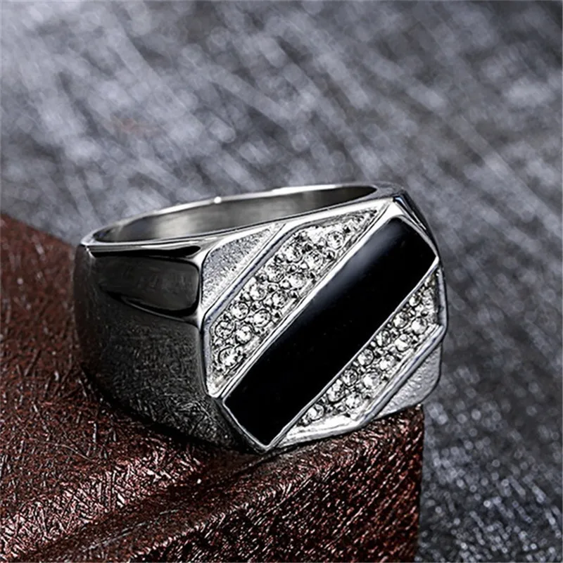 Signet Square Finger Rings For Men Punk Style Collection Gold Color Width Biker Ring Party Wedding Jewelry Wholesale