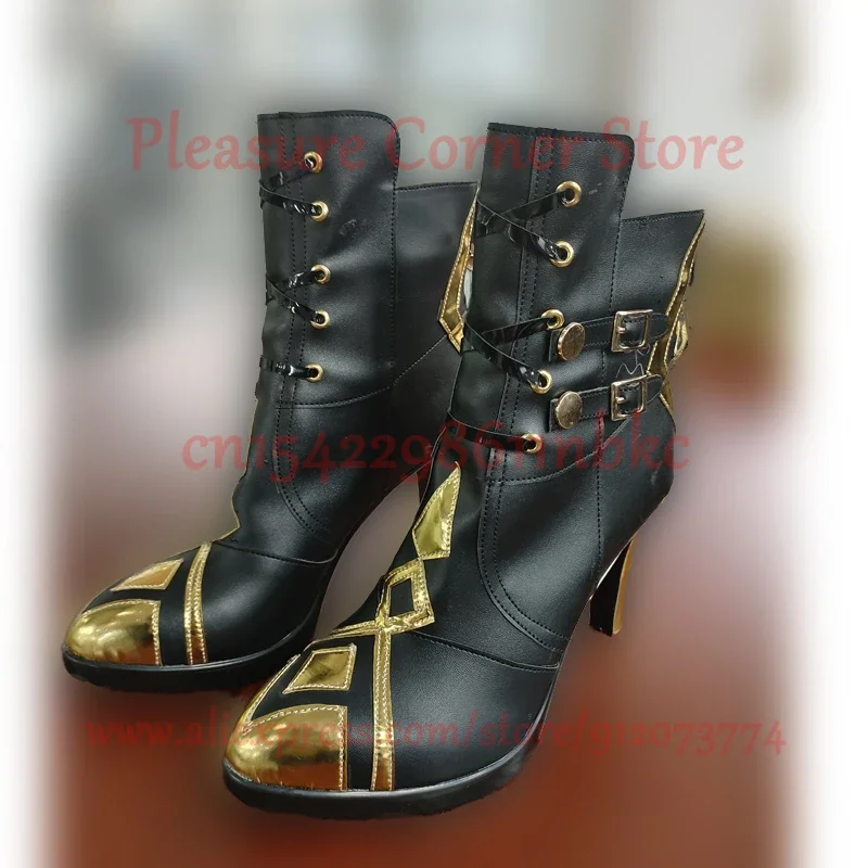 IN STOCK Harlequin Cosplay Shoes Game Genshin Impact Fontaine Fatui Harbinger Harlequin Shoes Costume Women Cosplay Shoes