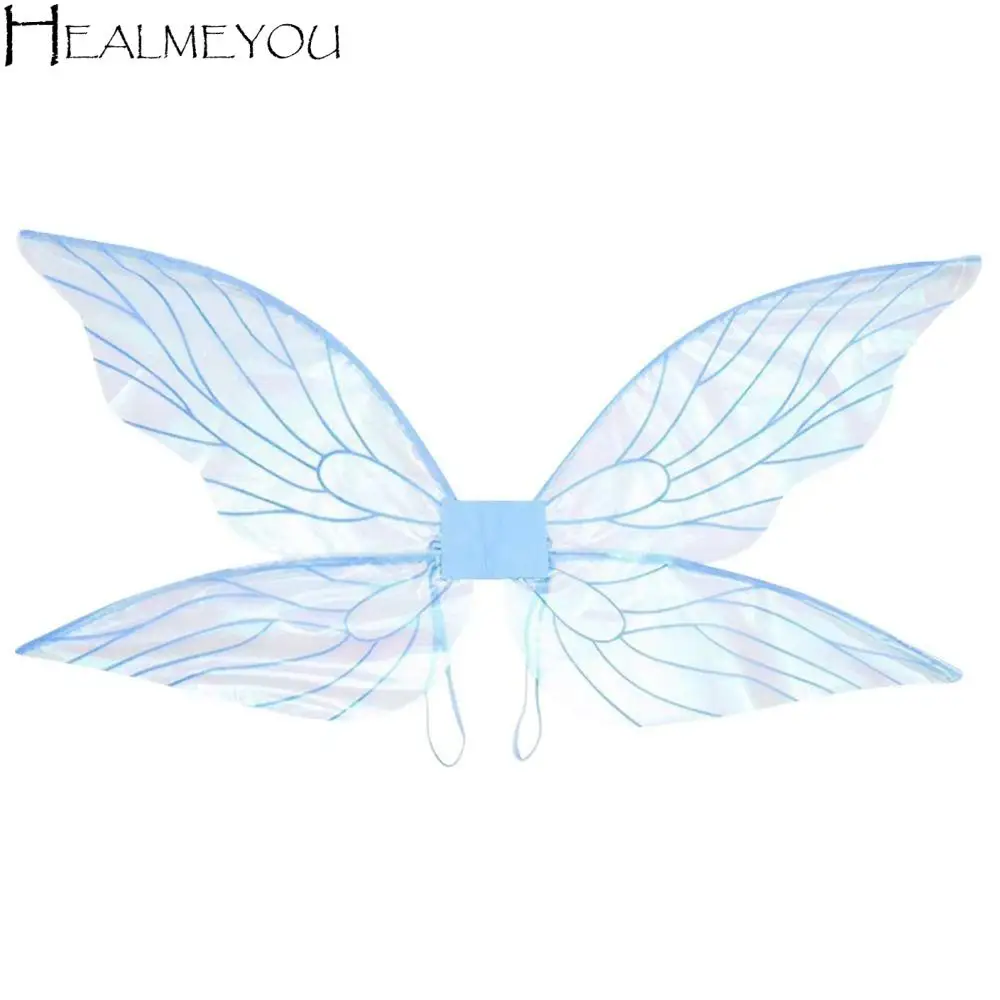 

Cosplay Props Girl Butterfly Wings Multicolor Organza Elf Angel Wing Sparkle Lightweight Dress-Up Wings Costume