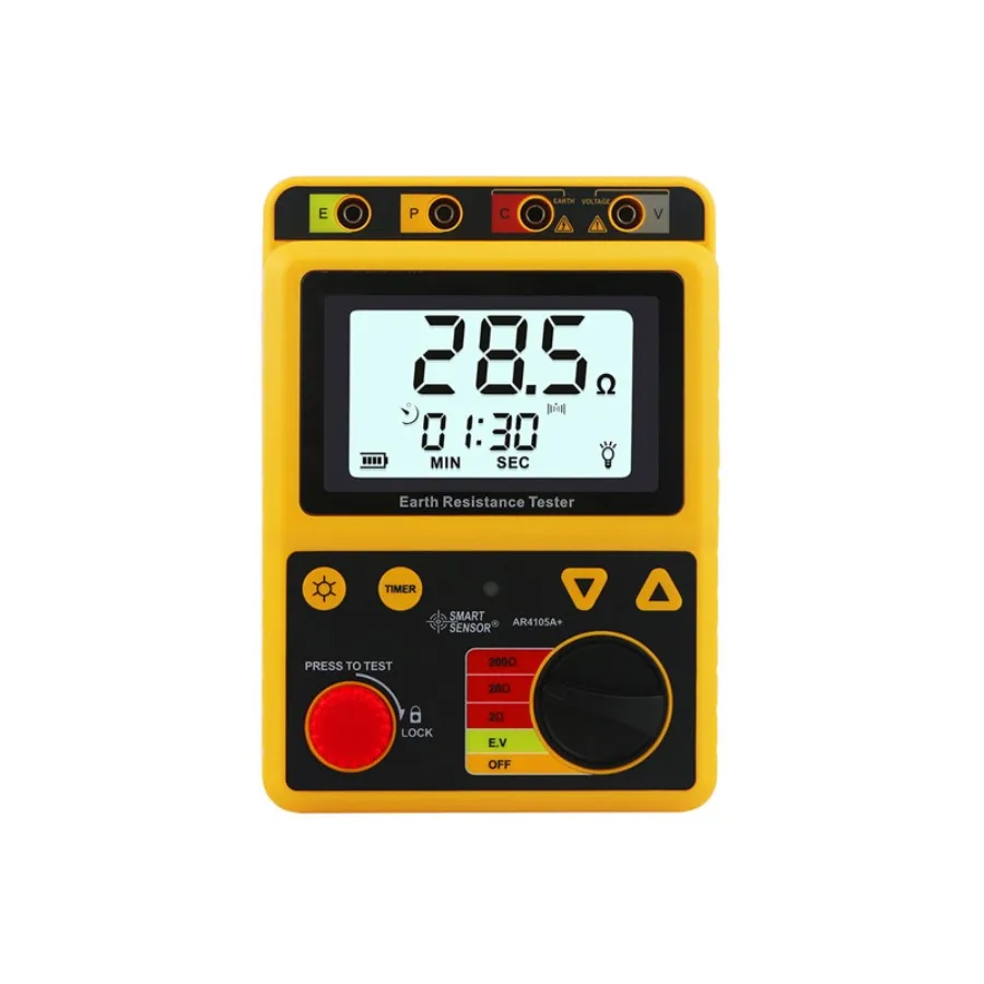 Smart Sensor AR4105A+ Digital Earth Resistance Tester 0-200 Ohm 2/3Lines