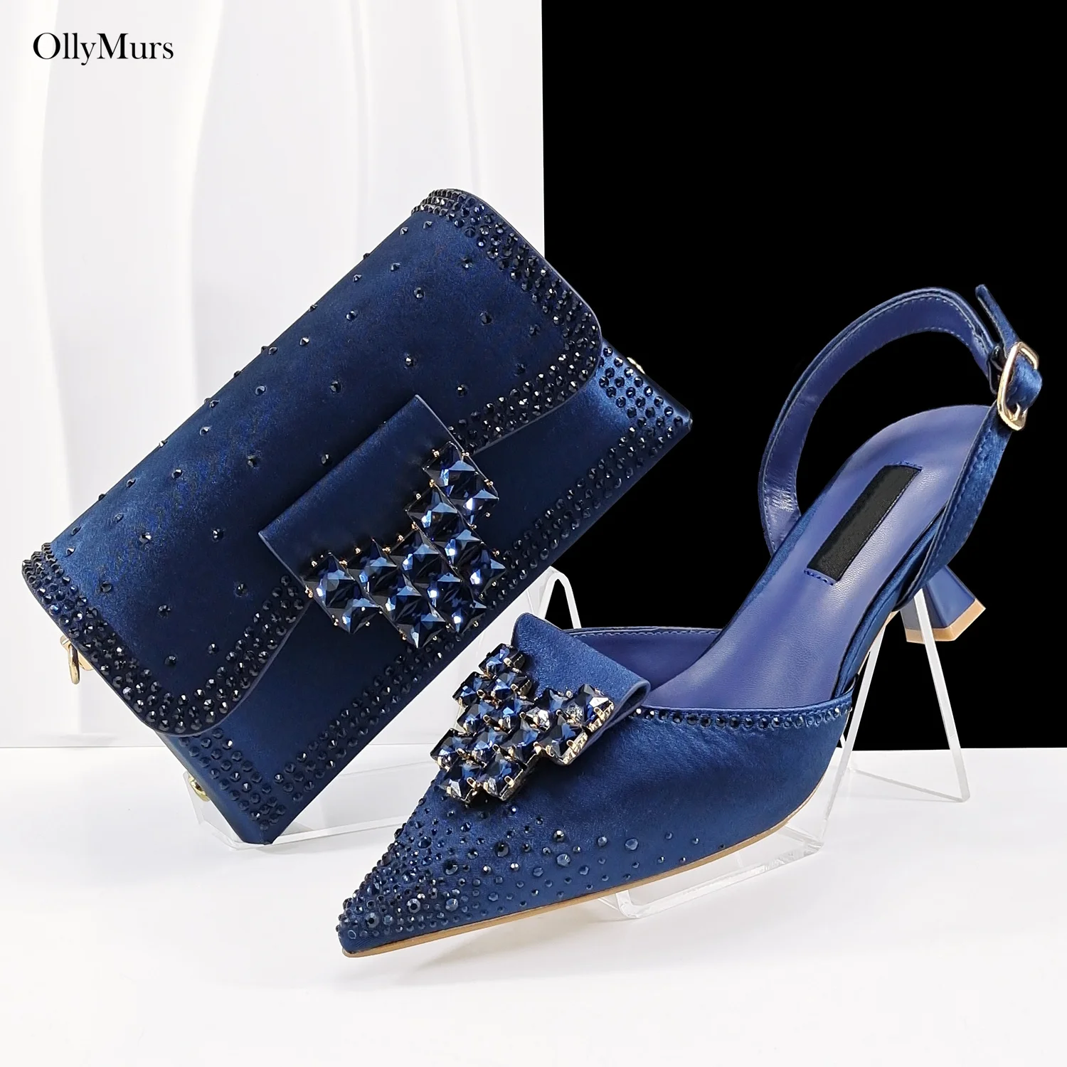 

Новый летний комплект: туфли с камнями для вечеринок и вечерняя сумочка в итальянском стиле. Элегантные женские туфли-лодочки и сумочка для свадьбы.