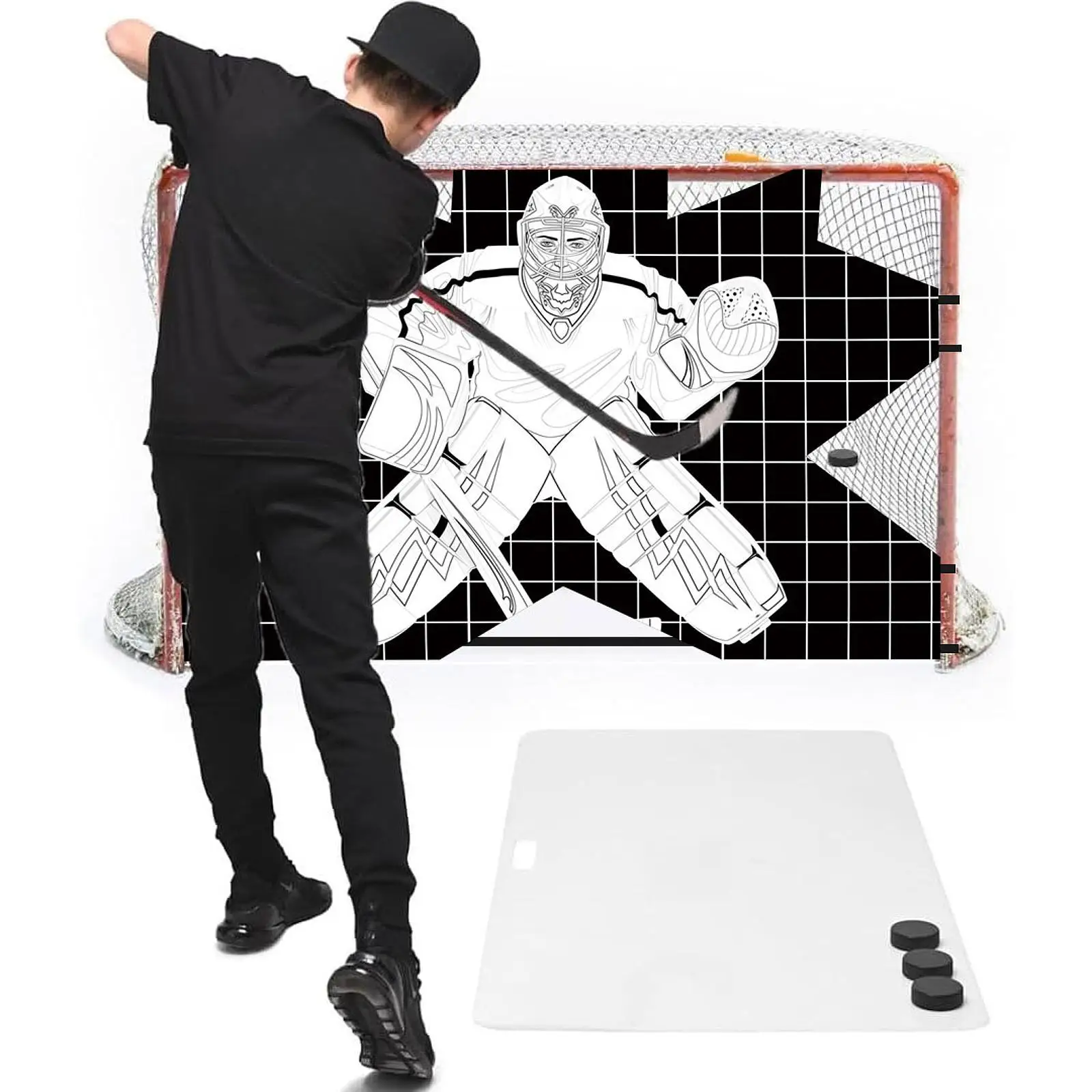Hockey Goal Target Durable Oxford Cloth Ice Hockey Net Goalie Shooting Accuracy Training Tool for Street Hockey School Sports