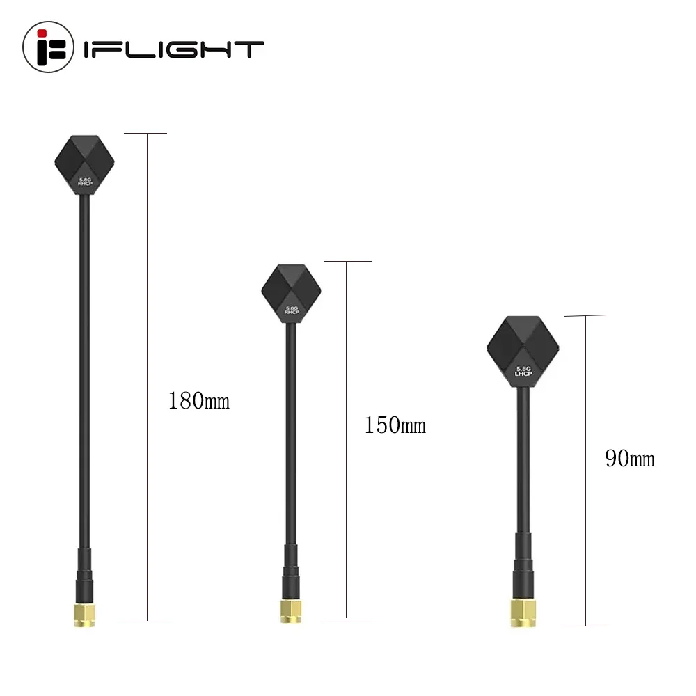 IFlight Albatross V2 5.8GHz 2.4dBi Antenna LHCP RP SMA / RHCP SMA 90MM/130MM/180MM Length for RC FPV Racing Drone