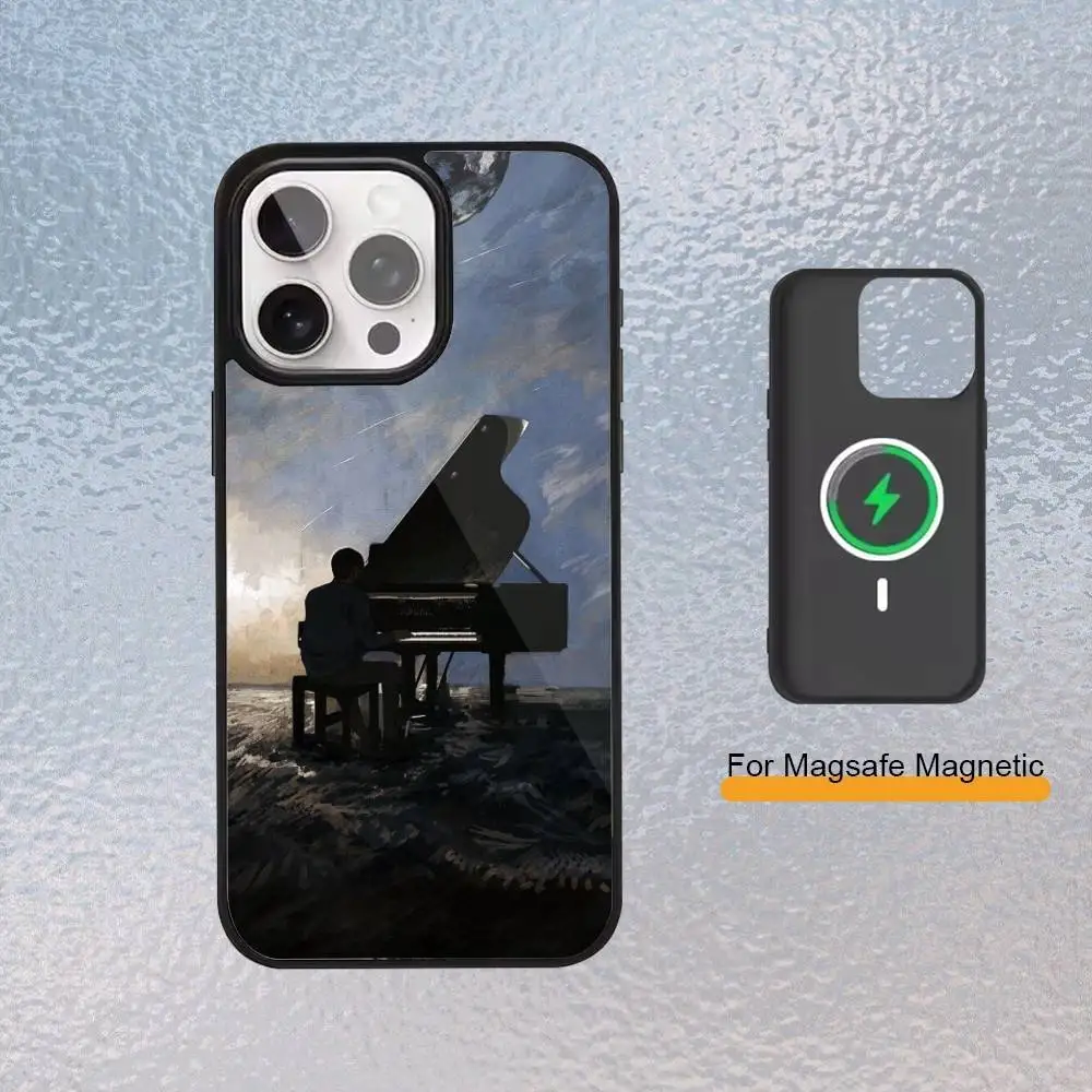 Чехол для телефона A-Art P-Piano для iPhone 17,16,15,14,13,12,11 Plus, чехол с магнитной беспроводной зарядкой Pro Max