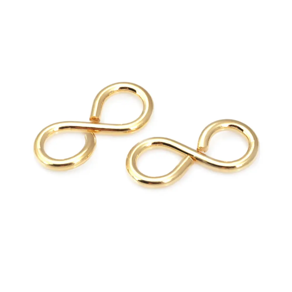 18K Gold Color Brass Infinity Symbol Bracelet Connector Diy Jewelry Making Supplies Necklace Earrings Accessories for Women