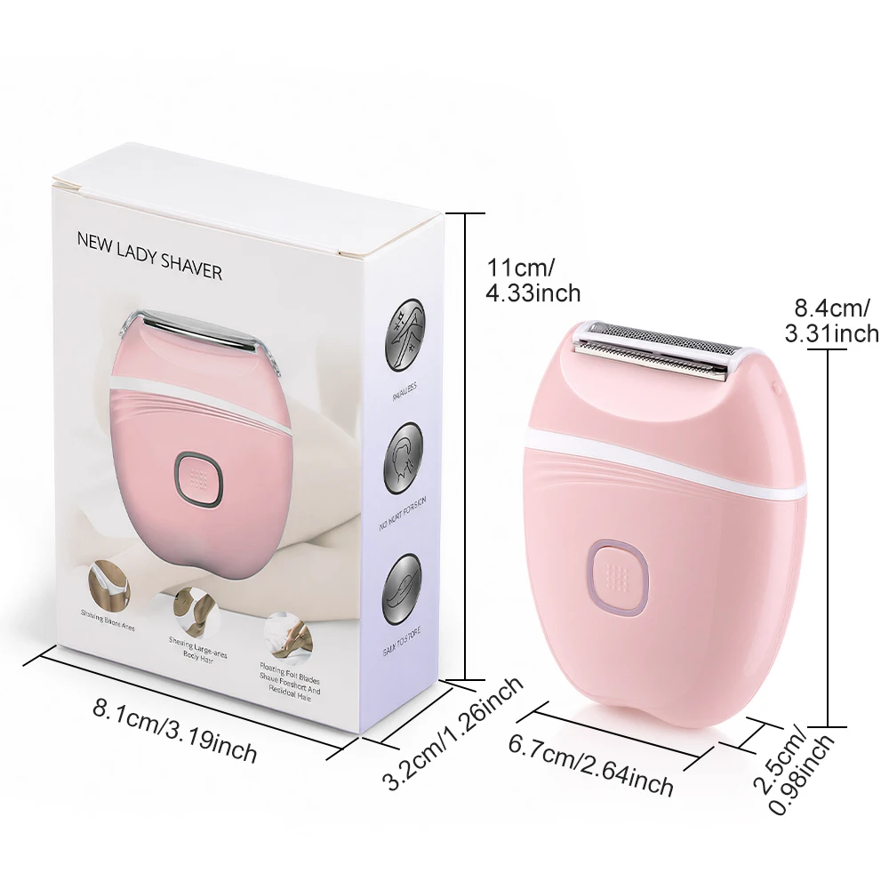 Elektrischer Damenrasierer, wiederaufladbar, schmerzfreier Epilierer, Körperhaarentferner, wasserdicht, für Intimbereich, Achseln, Bikini-Trimmer, Rasierer – Detail 10