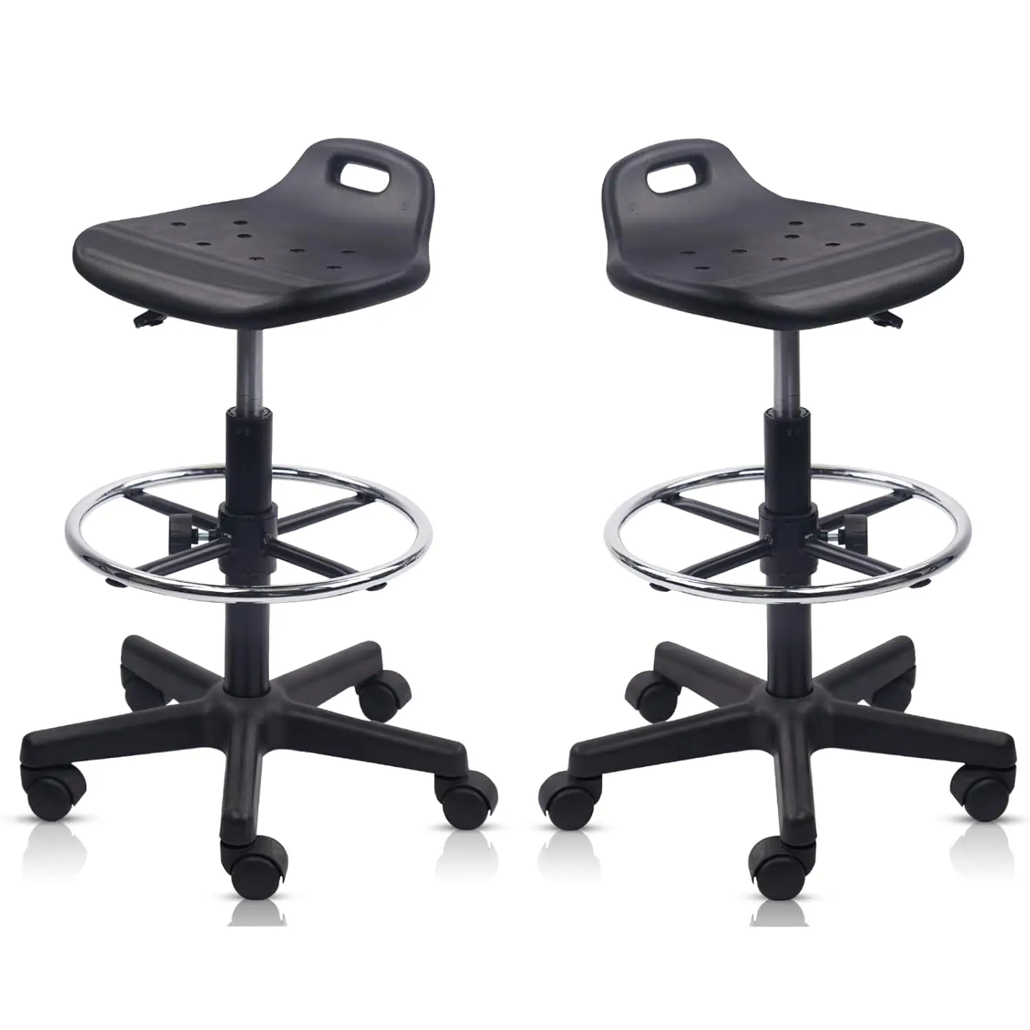 

Adjustable Height Drafting Rolling Stool with Foot Rest Breathable Seat Cushion Swivel Chair, Multi-Purpose Work, Customized