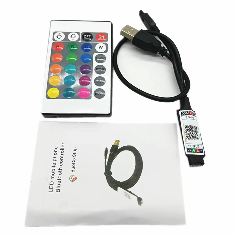 Mini 24Key IR RF USB RGB Remote Wireless LED Controller Dimmer Dynamic Mode Infrared For RGB 3528 5050 LED Strip Lights