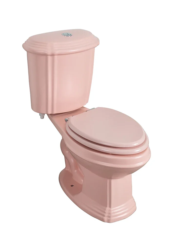 

Bathroom Split Toilet Custom Pink Classic Shape Siphon Toilet