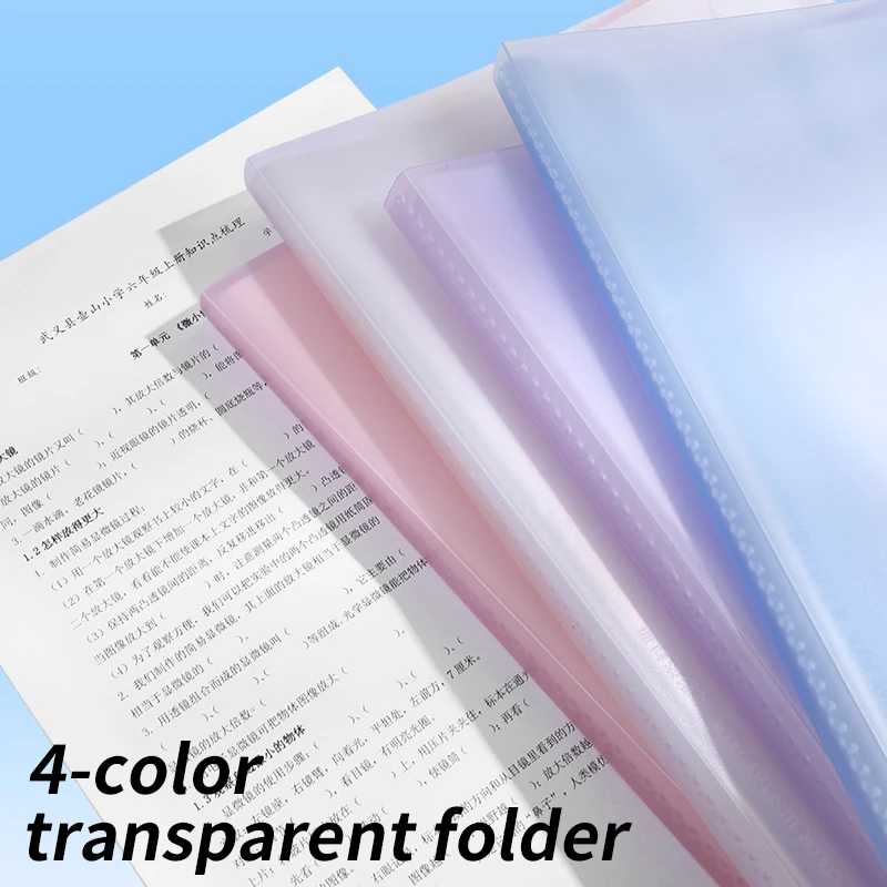 A4 Clear File Folder 20-100 Pages Large Capacity Multifunctional Document Organizer Desktop Storage