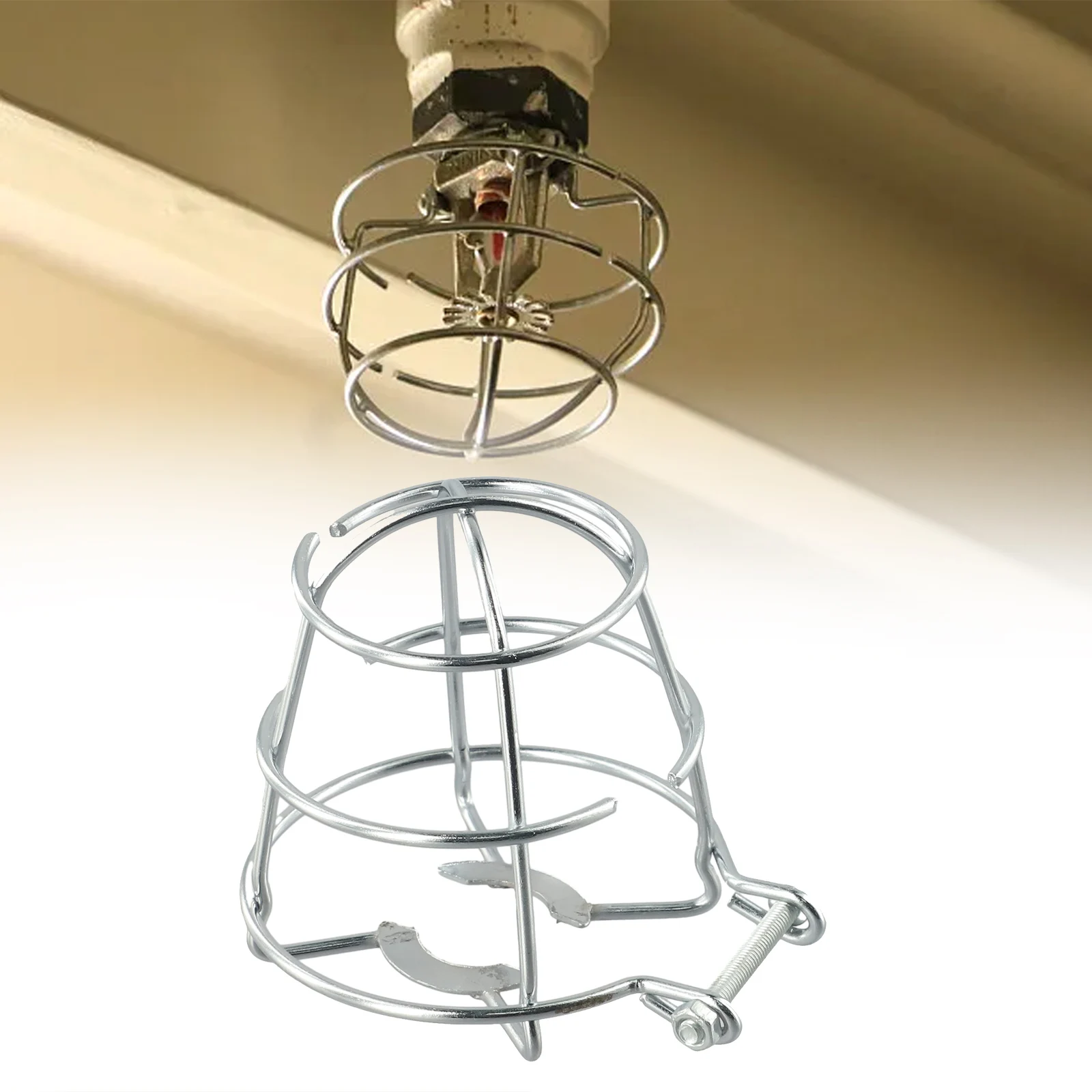 Horizontal Nozzle Fire Sprinkler Cover - Steel Protective Shelf with Bracket for Standard Fire Safety System Deployment