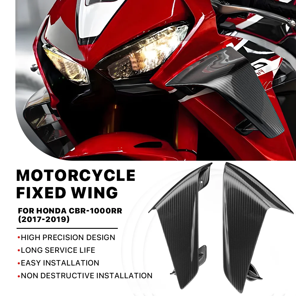 Motorcycle Winglet Carbon fiber Fixed Wind Wing for Honda CBR1000RR CBR 1000RR Fiber Aerodynamic Winglet Fairing 2017-2019