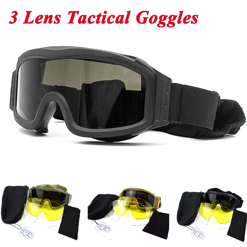 

Tactical Hunting Shooting Protective Glasses Outdoor Sports Windproof and Dustproof CS Training Equipment