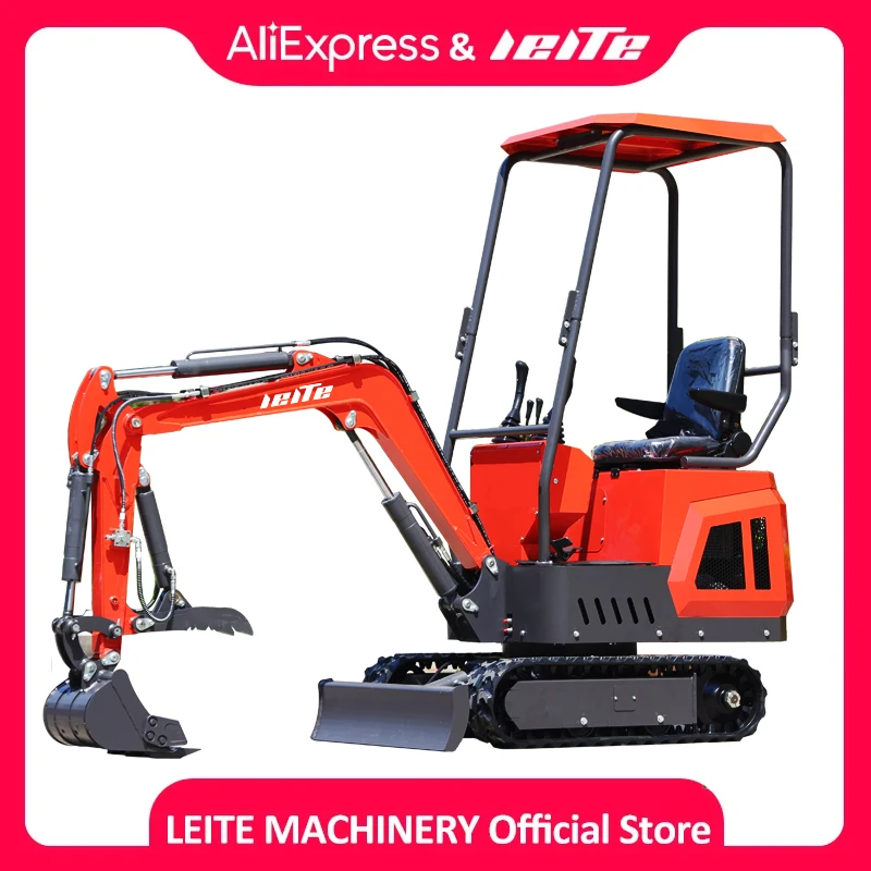 High Quality Mini Excavators 1 Ton China Wholesale EPA CE 1000KG Small Digger 2 Ton Multifunction Micro Trench Digger Customized