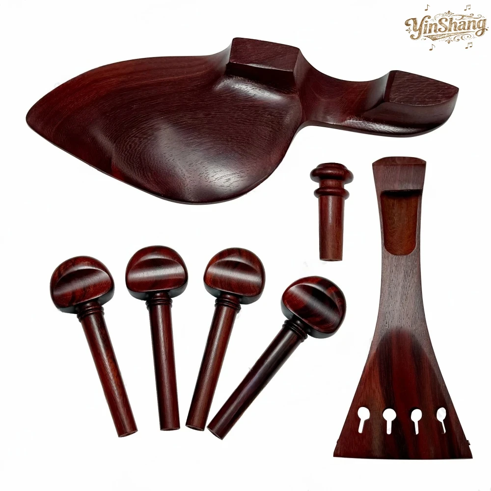 

Newly Designed Violin Accessories Parts Fittings Kit Set with Pegs Tailpiece Endpin And Chinrest for Violinists