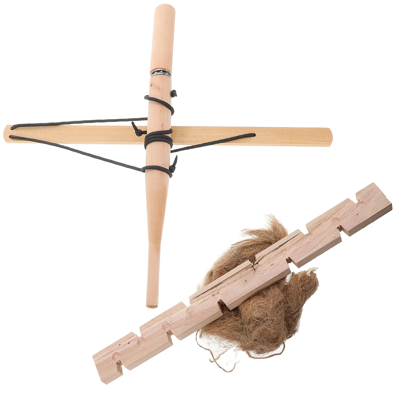 Primitive Fire Starters Tool Wood Bow Drill Kit Outdoor Camping Hiking Backpacking Fishing Outdoor Fire Starters