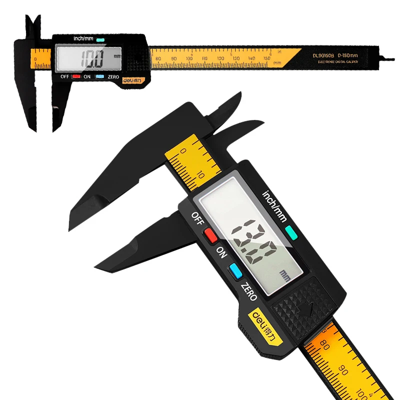 

DELI 150mm 0.1mm Electronic Digital Caliper Vernier Caliper Measuring Tool Gauge Micrometer Measuring Tool Digital Ruler