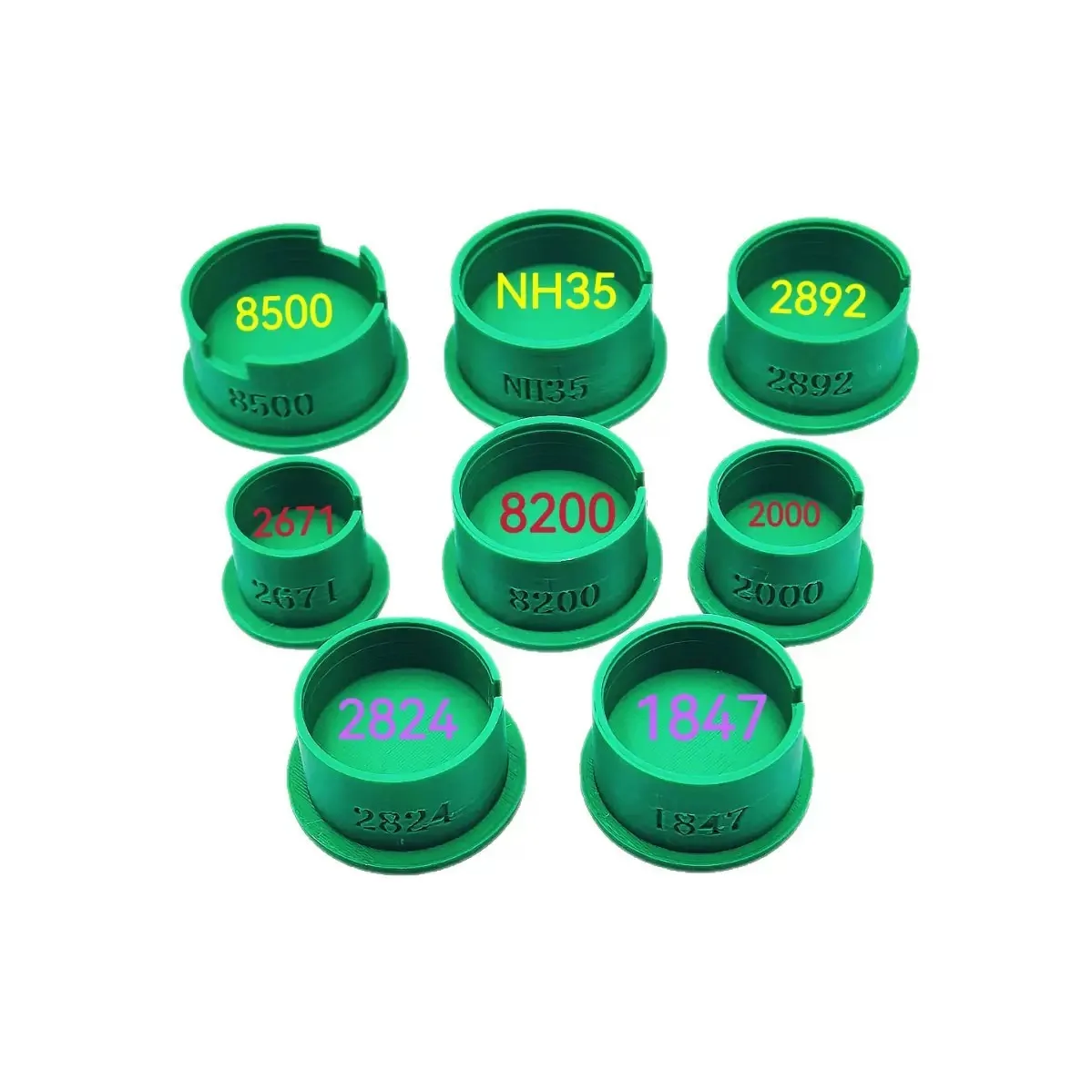 8-teiliges Set, 3D-gedruckter Kunststoffhalter für mechanische Uhrwerke der Modelle 2824/2892/NH35/1847, zur Wartung der Uhrwerk-Basis. – Detail 4