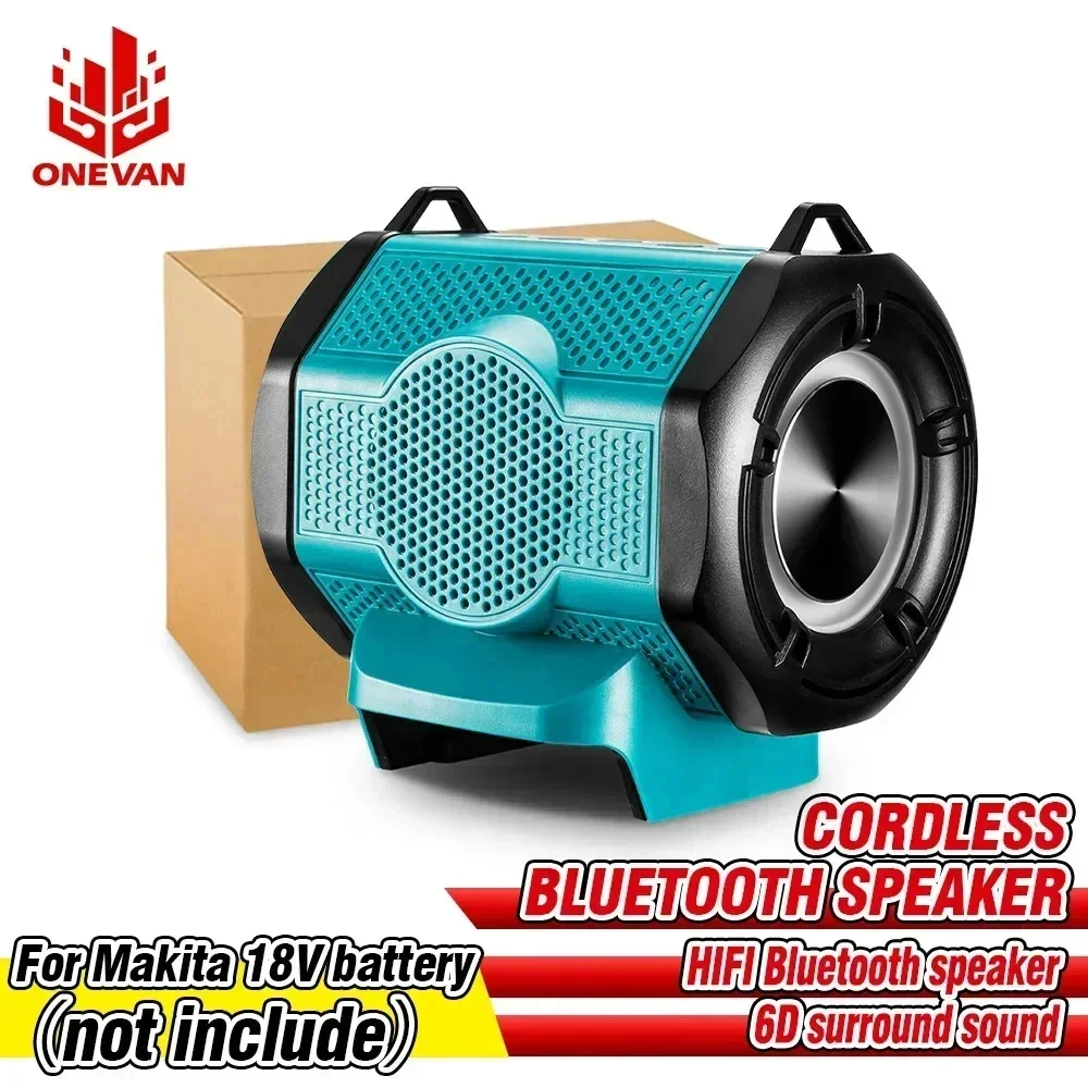 ONEVAN Cordless Bluetooth Speaker MT007 For Makita Outdoors 6D Surround Sound Loudspeaker Amplifier For Makita 18V Battery