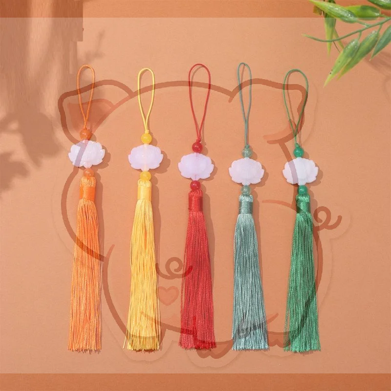 Handmade Lotus Tassel Pendants Colorful Soft Silky Fringe White Resin DIY Accessory for Earring Necklace Jewelry Making