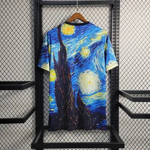 Indossa la 'La notte stellata'! Ajax Art Collab 2025 Estate: maglietta in jersey classica artistica elegante con stampa 3D per allenamento in maglia da calcio