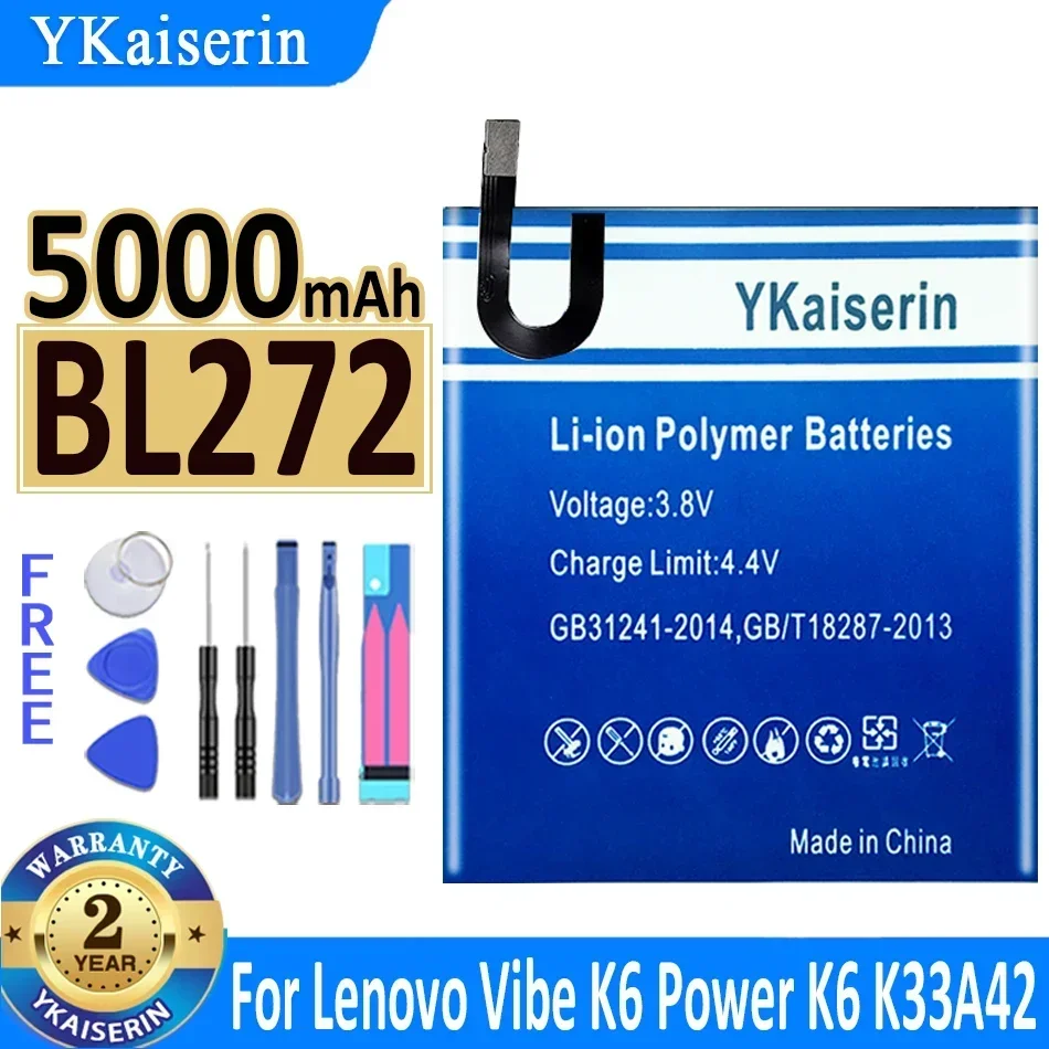 YKaiserin Batteria BL272 BL267 Per Lenovo Vibe K6 Power XT1662 K33A42 Akku K6 K33a48 K33b36 K33b37 Bateria