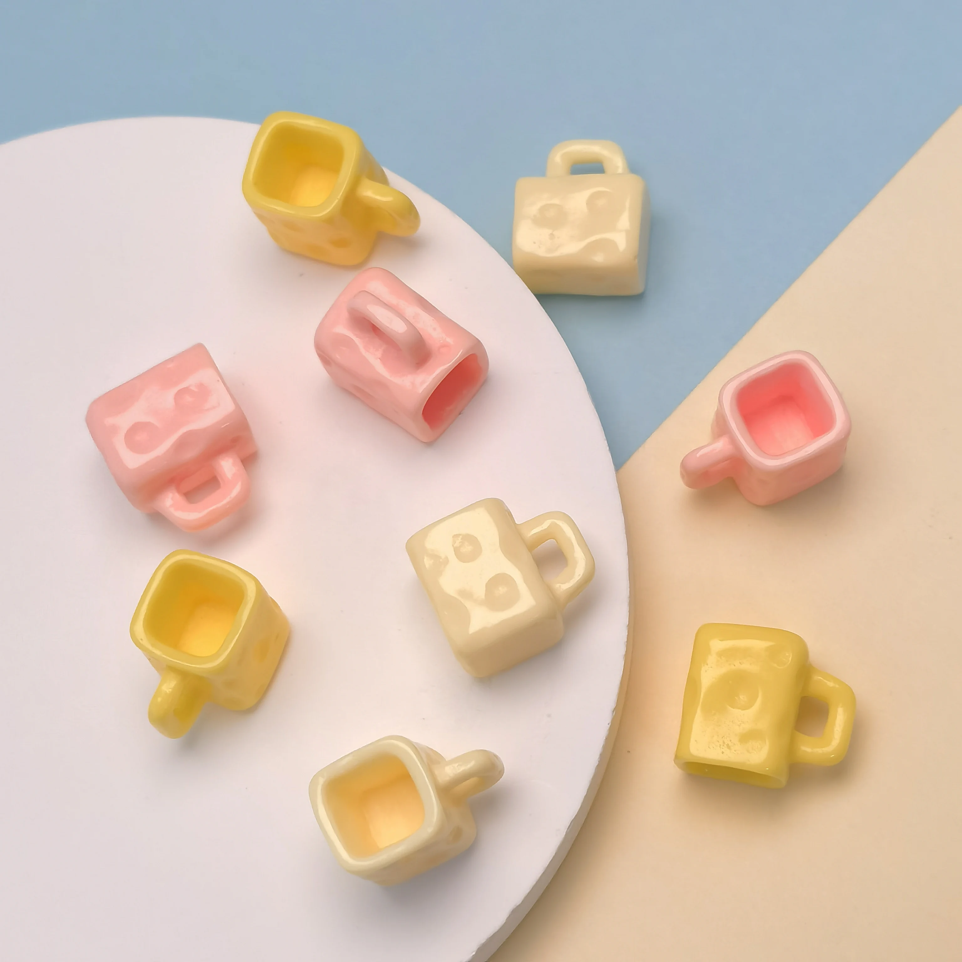 Mini Cheese Cup Empty Cup Resin Diy Doll house Keychain Pendant Handmade Miniature Landscaping Ornaments Home Decor