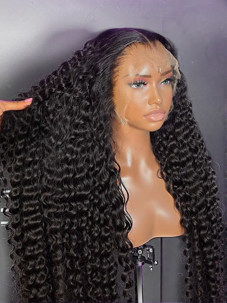 

Mossily Brazilian 36 38 Inch Deep Wave Lace Frontal Wig Human Hair13x6 Curly Wigs Water Wave 13x4 HD Lace Front Wig For Women