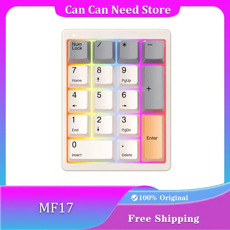 Magicforce MF17 Mini Keyboard 17Keys Wired Ergonomic Numpad Custom Hot Swap RGB Keypad PC Office Game Accessory Support QMK/VIA