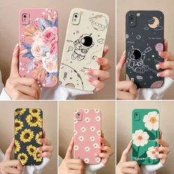 Case For Samsung A10 A10S M01S Romantic Flower Soft Liquid Silicone Camera Protection Phone Back Cover For Galaxy A 10 Bumper