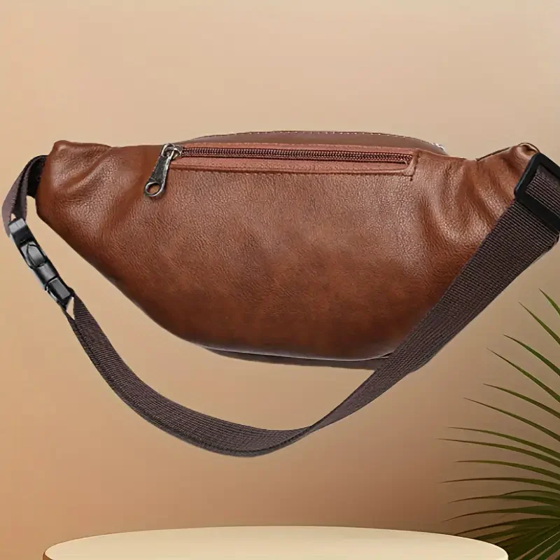2025 New Men's Waist Bag, Shoulder Bag, Chest Bag, Fashion Soft Leather Fashion Sport Cross-Body Bag