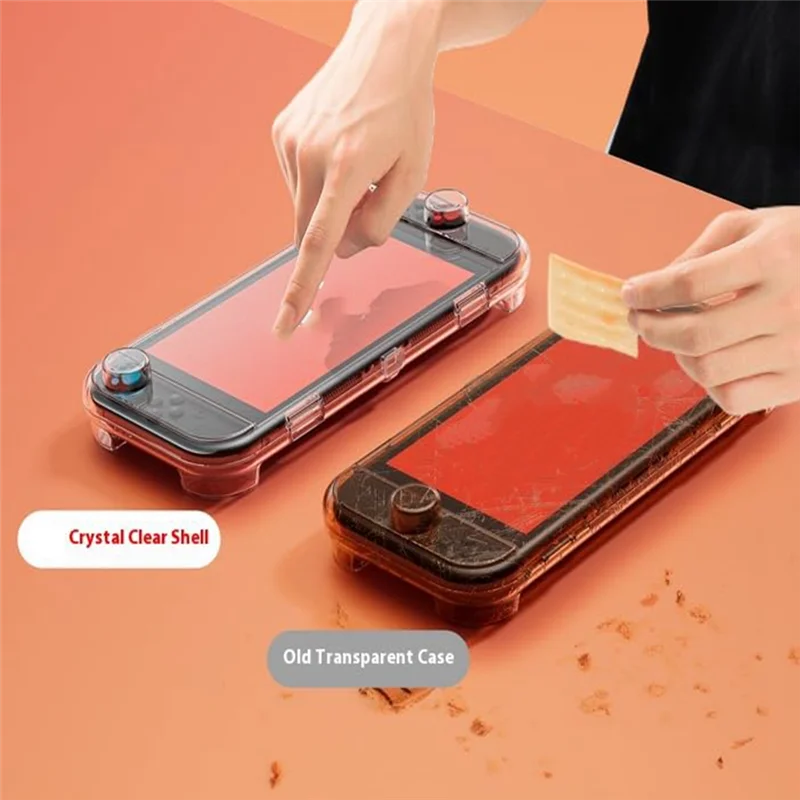 BNVN-스위치 2 보호 케이스 게임 콘솔 크리스탈 쉘 고투명 PC 소재 게임 카드 슬롯 보관 디자인