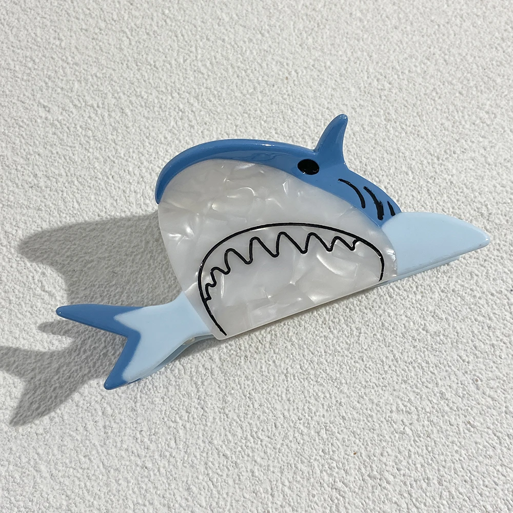 

INS Acetate Shark Shaped Barrettes Hair Claw Clip For Women Elegant Marine Animal Hairpin Party Hair Accessories Tool Gifts