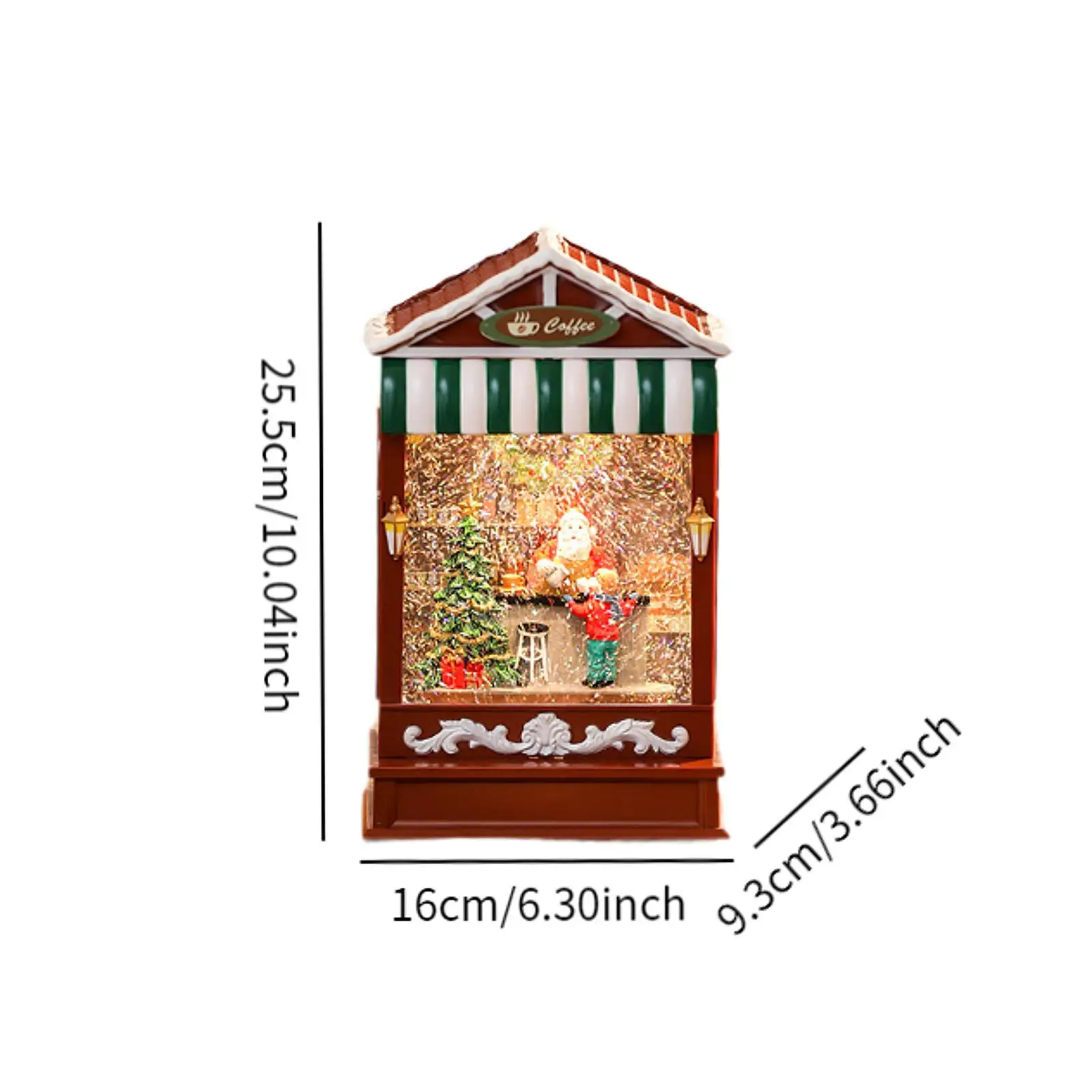 Christmas Snow Globe with Music Glitter Home Decor with Light Lantern Christmas Music Box for Indoor Holiday Bedroom Table Gift