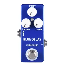 Mosky-Mini Pedal de efecto de guitarra, Bypass verdadero, retardo analógico, piezas de guitarra, azul profundo