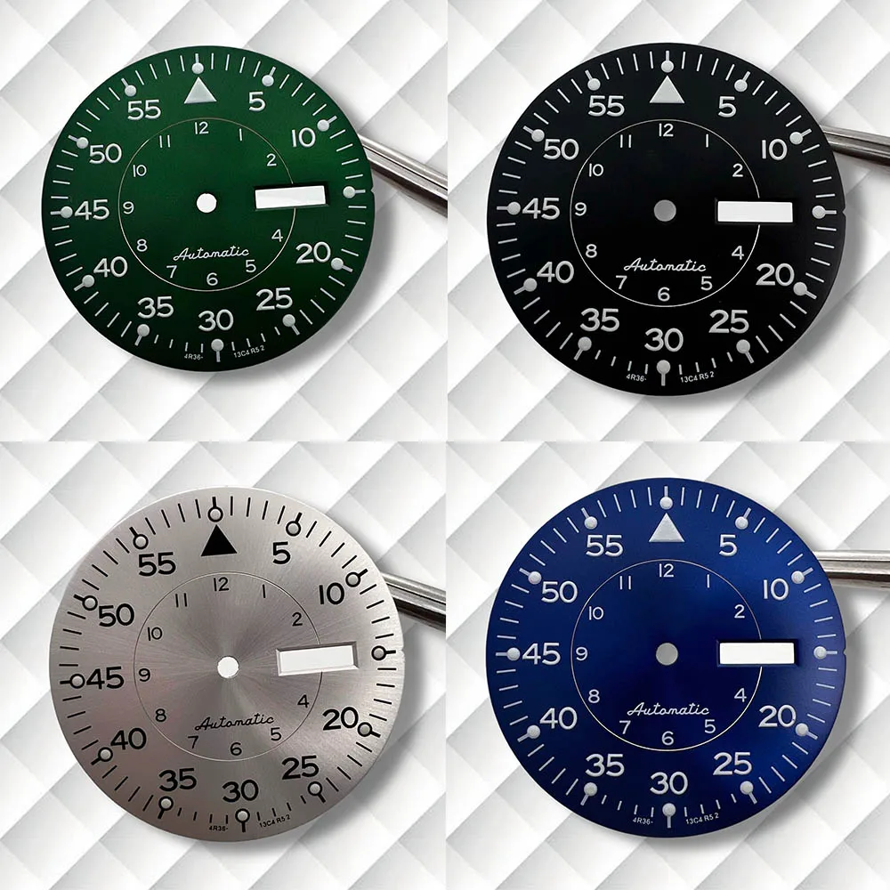 

33.5mm S Logo Dial Fit NH36 Movement Latest styles Double Calendar C3 no Luminous Watch Modification Accessories
