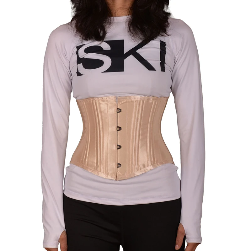 Women's Satin Steel Bone Waist Corset 4-Hook Adjustable Bodice Fashionable Underwear And Lingerie