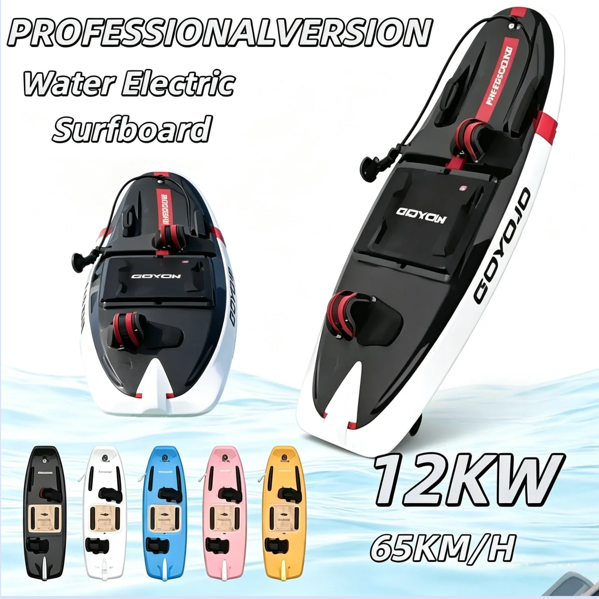 12KW Water Electric Jet Surfboard High Speed 65KM/H  Water Sport Board for Beach Lake Ocean Surfing Equipment IP67 Waterproofing